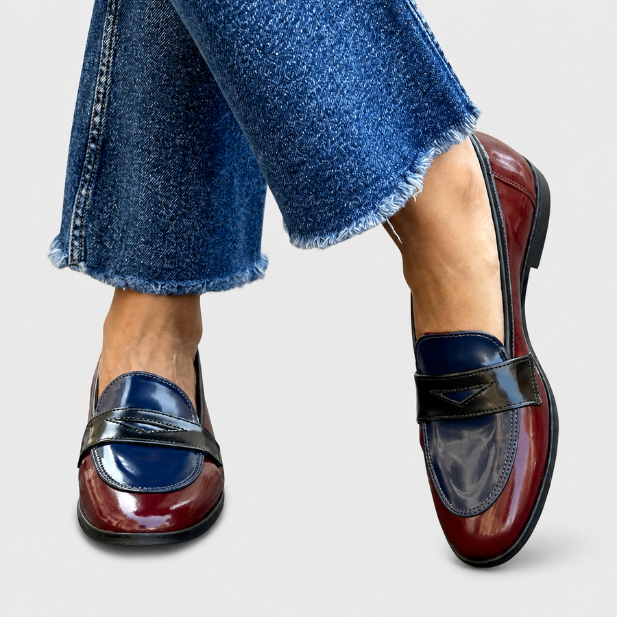 Eufrasia | Mocasín Bicolor Azul Marino