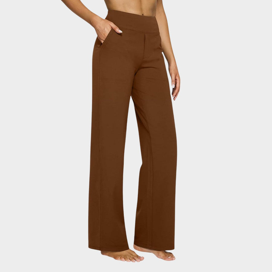 Calista | Pantalones de mujer de pierna ancha color marrón