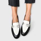 Filomena | Mocasín Bicolor Blanco y Negro
