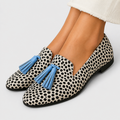 Nieves | Mocasín con Borlas y Estampado de Lunares