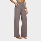 Calista | Pantalones de mujer de pierna ancha color marrón