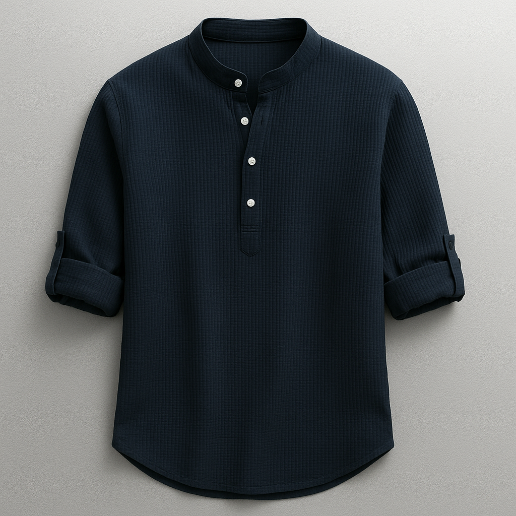 Camisa Henley Hudson - Azul Marino