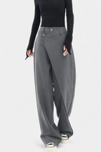 Oaklyn Pantalones Rectos con Drapado Moderno