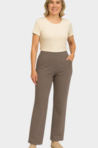 Calista | Pantalones de mujer de pierna ancha color marrón