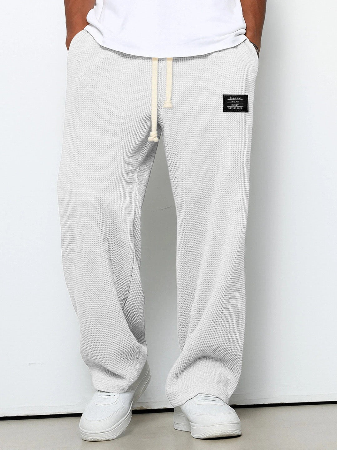 Lorenzo Pantalon Ancho Panal de Abeja - Blanco