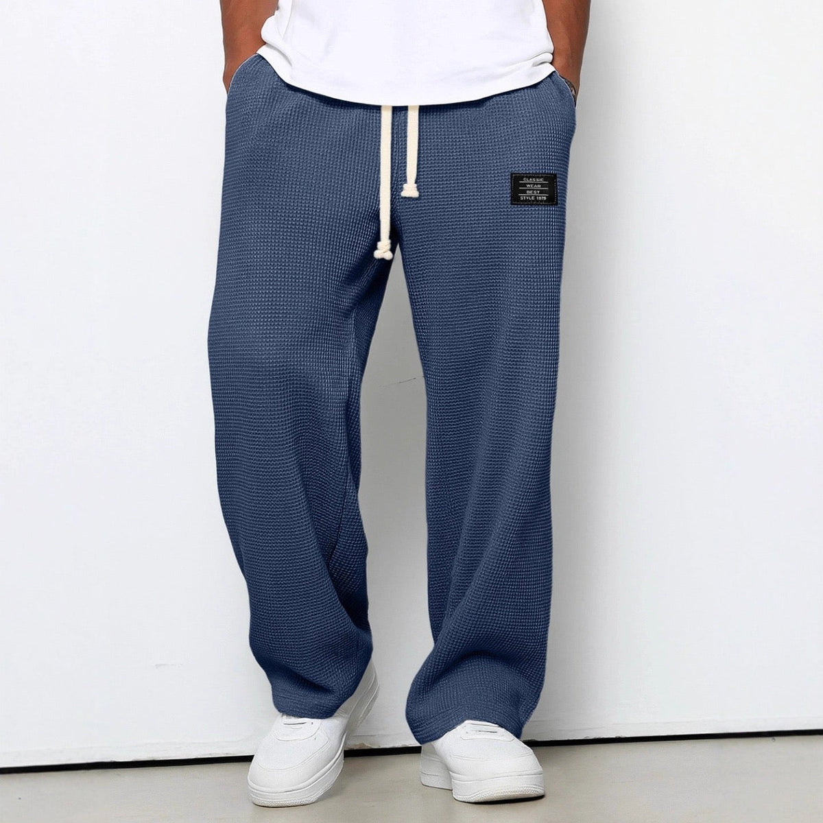 Lorenzo Pantalon Ancho Panal de Abeja - Azul