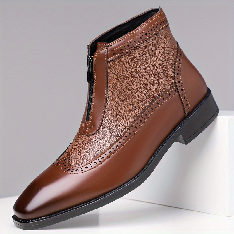 Botas Belmont de Piel de Avestruz - Marron