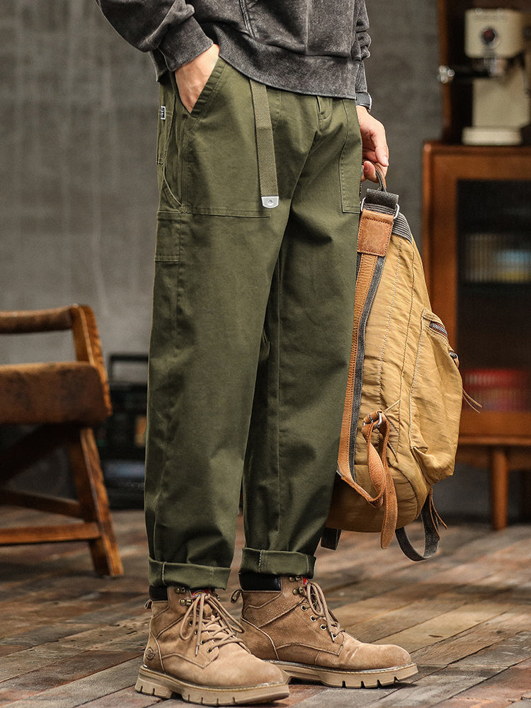 Pantalones utilitarios casuales de inspiración vintage para hombre