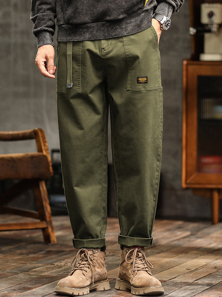 Pantalones utilitarios casuales de inspiración vintage para hombre