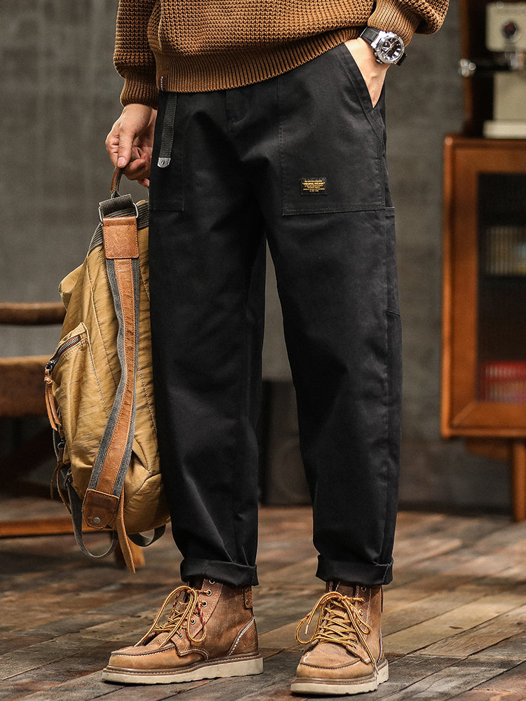 Pantalones utilitarios casuales de inspiración vintage para hombre
