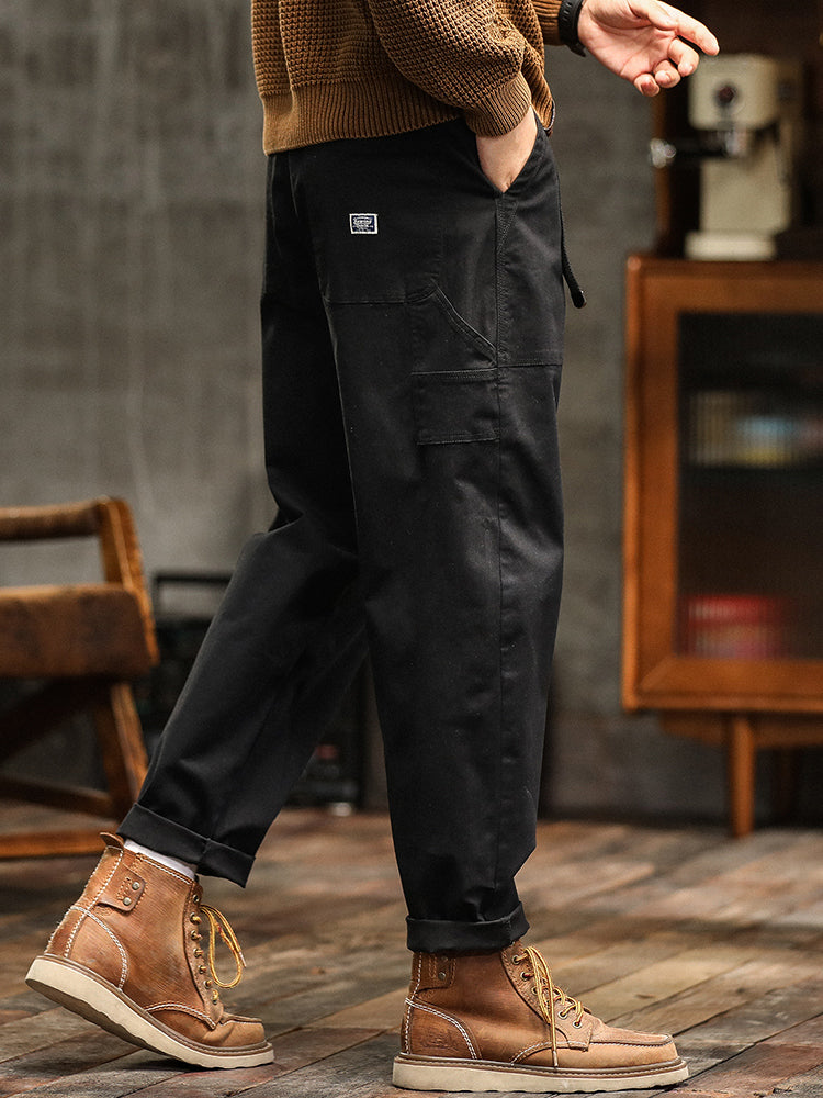 Pantalones utilitarios casuales de inspiración vintage para hombre