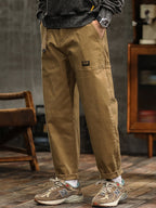 Pantalones utilitarios casuales de inspiración vintage para hombre