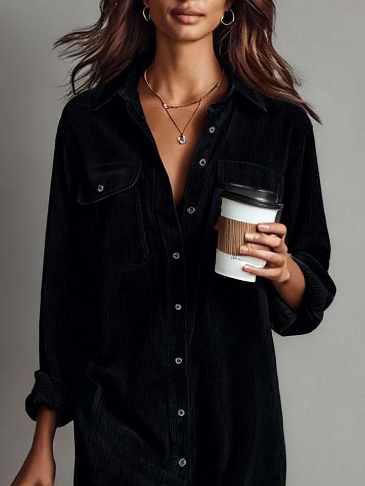 Elena - Vestido Midi de Pana Suelto