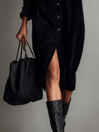 Elena - Vestido Midi de Pana Suelto