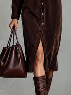 Elena - Vestido Midi de Pana Suelto