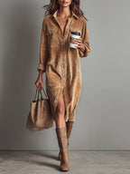 Elena - Vestido Midi de Pana Suelto
