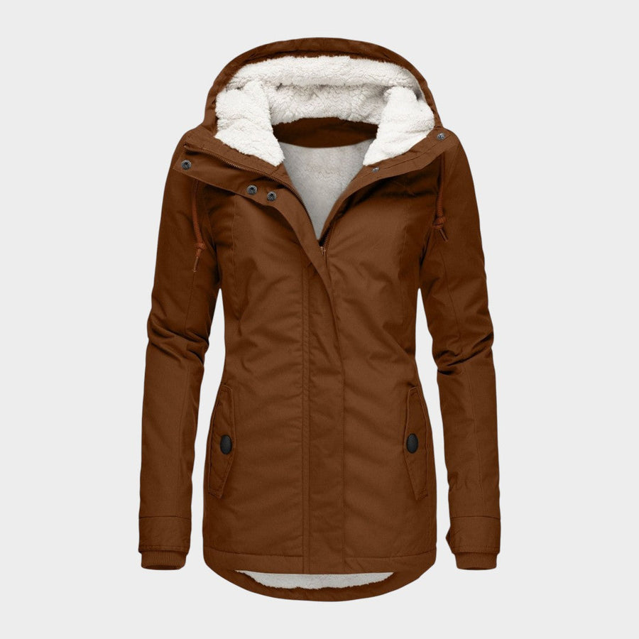 Anna | Chaqueta otoñal larga de felpa