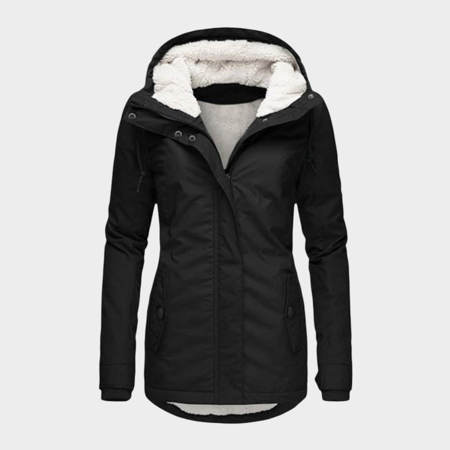 Anna | Chaqueta otoñal larga de felpa