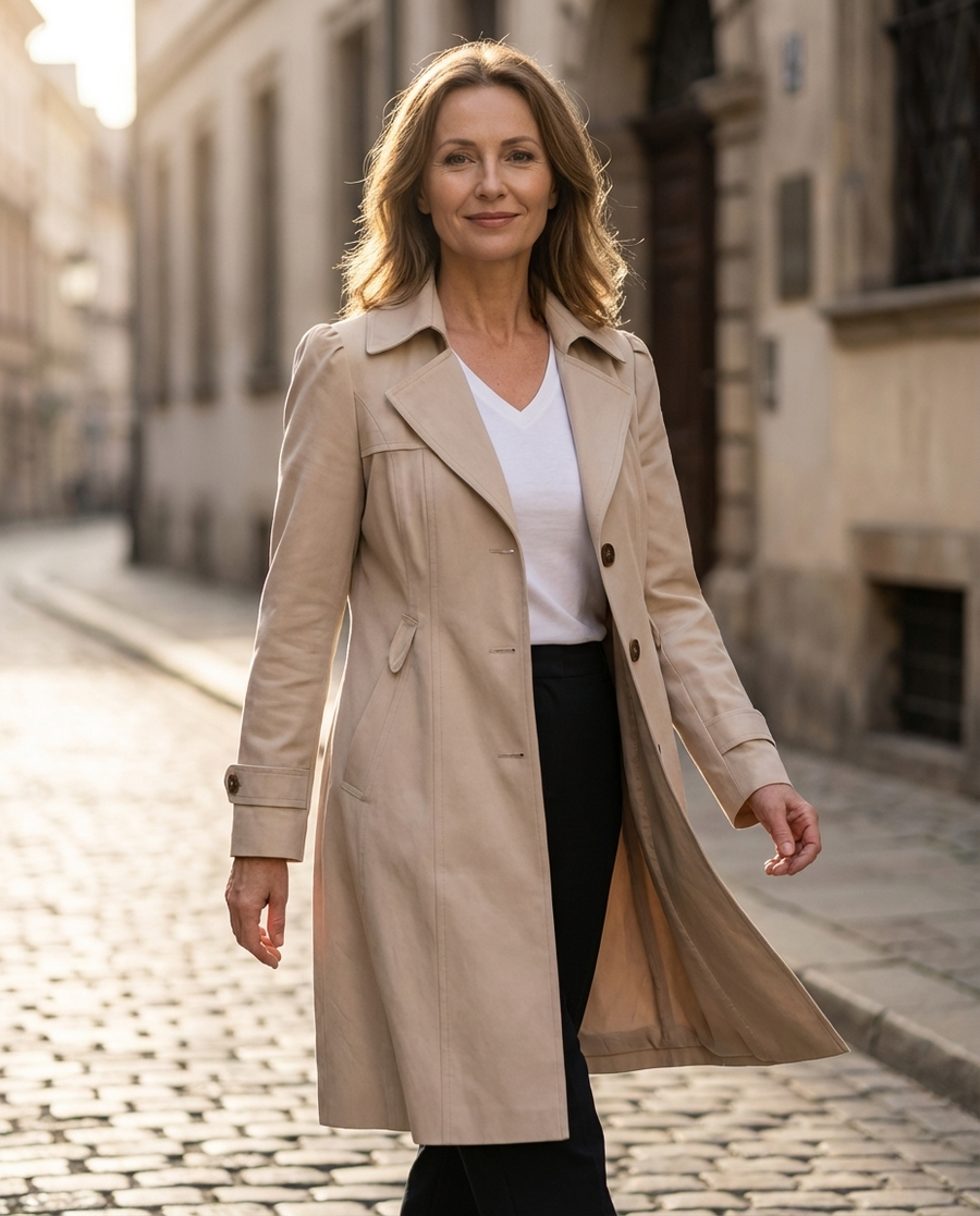 Inés | Abrigo Vintage Elegante con Botones