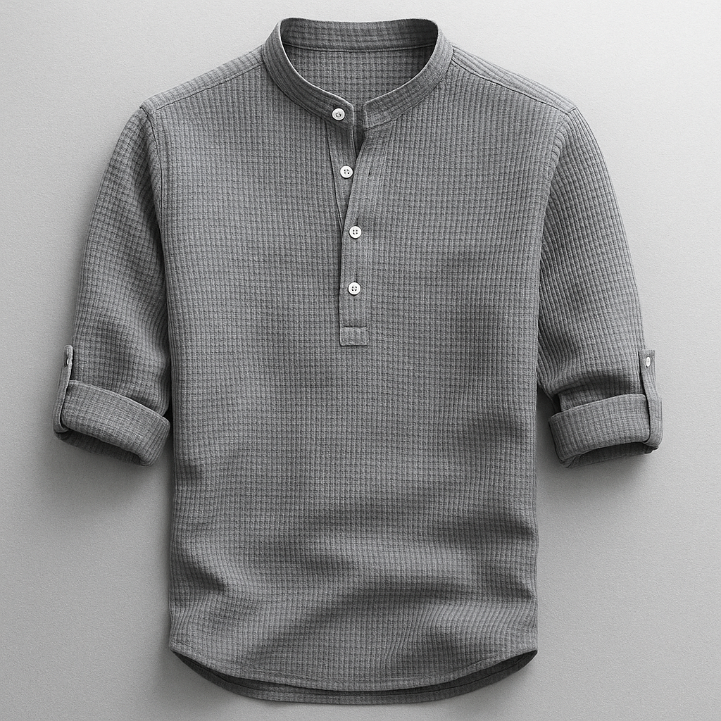 Camisa Henley Hudson - Gris